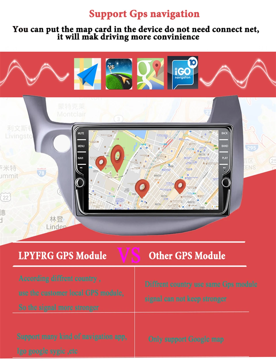 Perfect 2 Din 9" Octa Core Android 9.1 Fit HONDA FIT JAZZ 2006 - 2013 radio Head Unit Multimedia Navigation GPS gps dvd bluetooth player 6