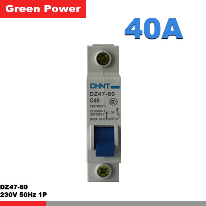 

DZ47-60 1P C40 CHNT Circuit Breaker, 230V 40A 1P, circuit switch circuit breaker,leakage protection free shipping