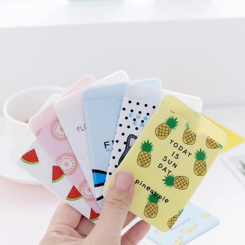 

Cute Cartoon Fruit Cat Animal PVC Credit Bank Bus Card Holder Cover Storage Card & ID Holders Protector For Womem Men Kid's