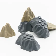Acessórios Peças da cidade Montanha Colina MOC Casa de Pedra Do Jardim Rocha Modelo Blocos de Construção de Armas Militares Tijolos Brinquedos Para As Crianças