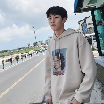 

Cartoon Pattern Casual Men Hoodies Sweatshirts Cotton Harajuku Sweatshirt Mens Loose Leisure Hooded Pullover Tops YT5033