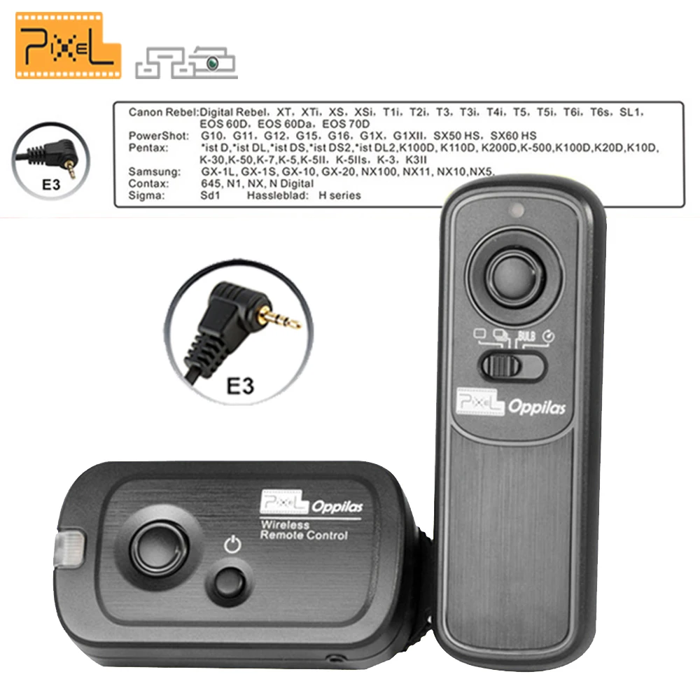 

Pixel RW-221 E3 Wireless Shutter Release Remote Control for Canon 1300D 1100D 1000D 750D 700D 650D 600D 300D 60D G10 G11 G12 G15