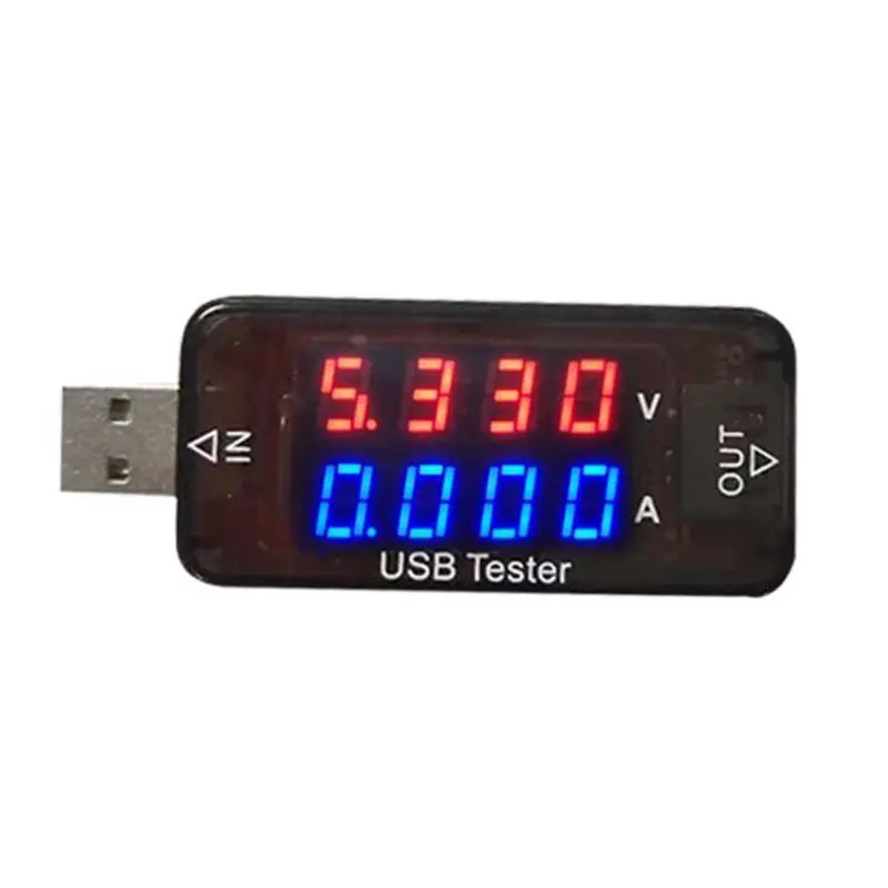 USB Charger Tester Double Row Shows USB Current Voltage Charging Detector Mobile Power Current and Voltmeter Ammeter Voltage