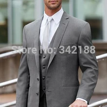 Топ продаж светло-серый костюм жениха смокинги друзей жениха с двумя пуговицами мужские свадебные костюмы костюм для шафера одежда для выпускного вечера/wester suitsw