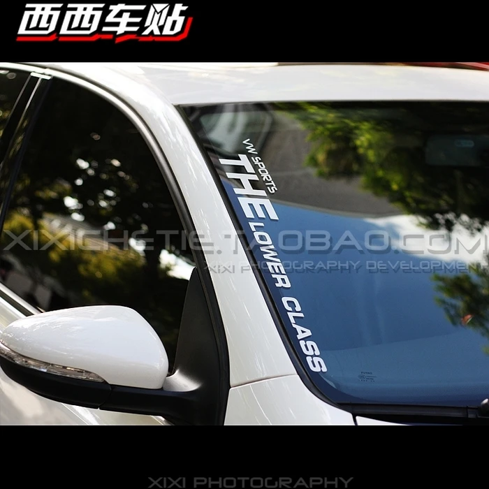 car decal front windshield post vw sports the lower class reflective