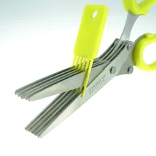 Ножницы для травы из нержавеющей стали-Многофункциональные кухонные ножницы с 5 лезвиями и крышкой с гребень для вычесывания животных