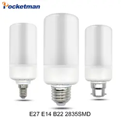 E27 E14 B22 2835SMD LED эффект пламени огня лампочки 5 Вт творческие огни мерцающего эмуляции винтажные Атмосфера декоративные лампы