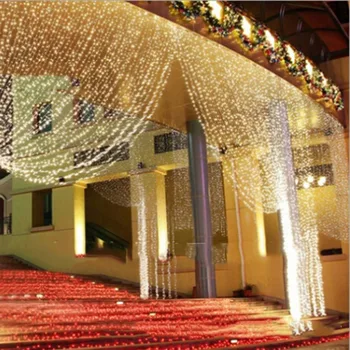 

3Mx3M 300 LED Lights Outdoor Xmas String Fairy Curtain Garlands Light Lamp Christmas Home Wedding Party Decoration Decor EU Plug