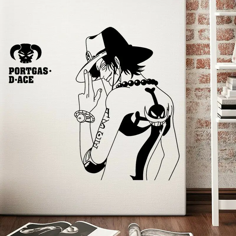 

Cartoon vinyl wall decal design stickers decoration anime pirate king handsome character wall stickers boy room decoration HZW11