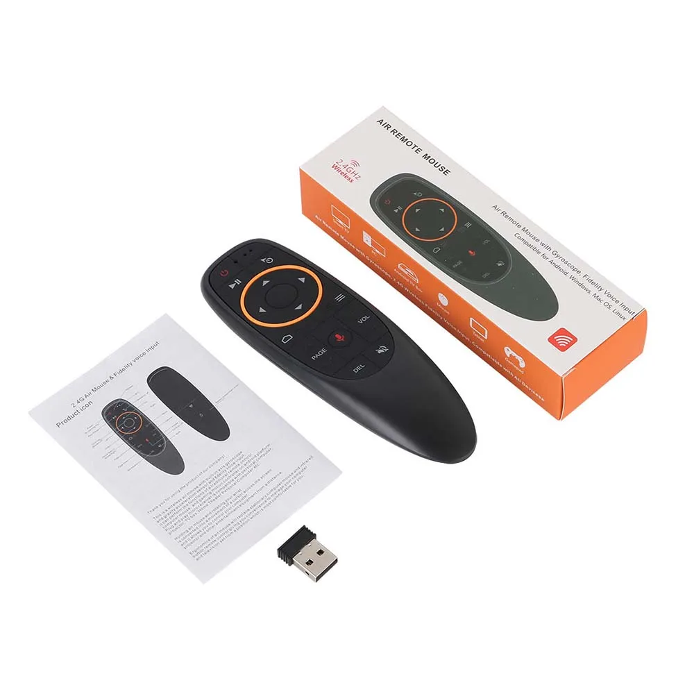 JRGK G10 Voice Air Mouse 2.4GHz Wireless Google Microphone Remote Control IR Learning 6-axis Gyroscope for Android TV Box PC