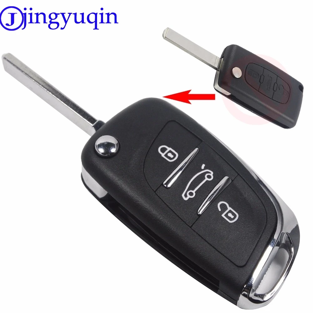 

Uncut Blade 3 Buttons Flip Remote Key Shell Cover For PEUGEOT 207 307 308 For Citroen C2 C3 C4 C5 C6 C8 Without Groove CE536