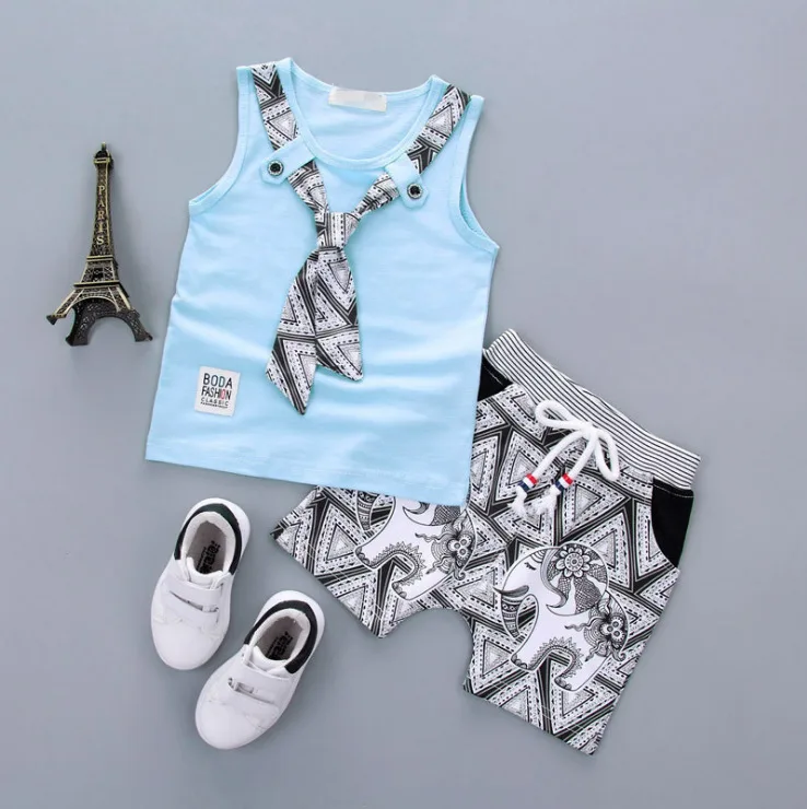 Summer Children Boys Girls Baby Fashion Infant Clothing Set Kids Cotton Cartoon Shorts Suit Twinset baby tracksuit kids clothes