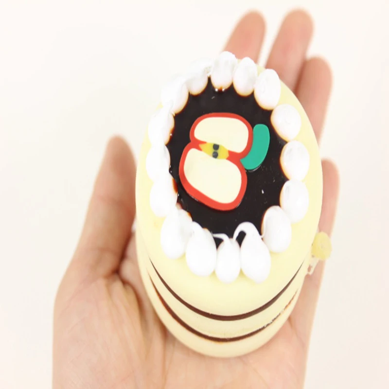 Kawaii Squishy Mini 6.5cm Round Fruit Cake Squishy Slow Rising Squeeze Bread Stress Relief Toys Phone Strap Squishi Kid Juguetes
