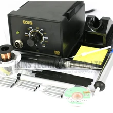 936 набор паяльной станции, регулируемый Электрический паяльник, сварочный Ремонтный комплект, набор паяльных наконечников+ нагреватель+ Пинцет 220 В или 110 В