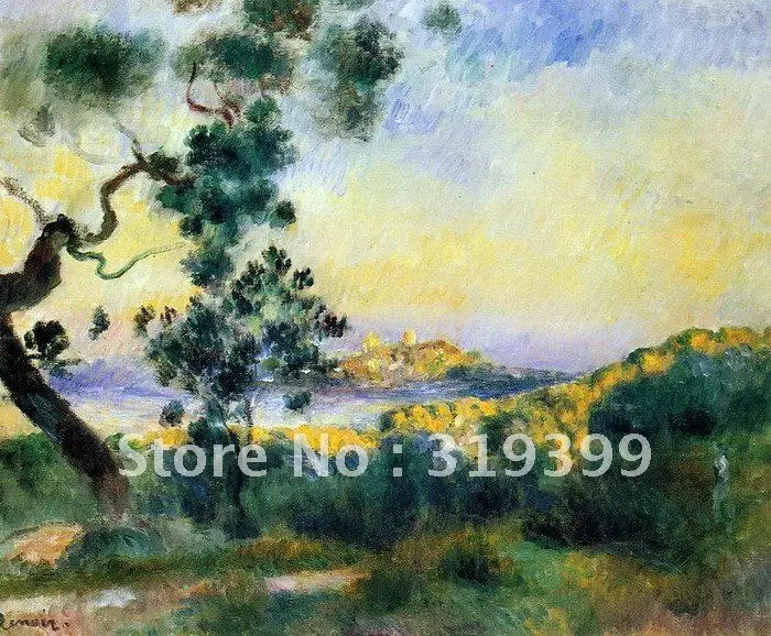 

Free fast Shipping,100%handmade,Oil Painting Reproduction,view of antibes by pierre auguste renoir,oil painting on linen canvas