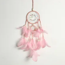 MEMOSTO Dream Cather The ins pink and blue feather dreamcatcher pendant for creative gifts birthday gift memosto handmade crystal pink korean velvet dream catcher gift fengling garden decoration crafts birthday girls gif