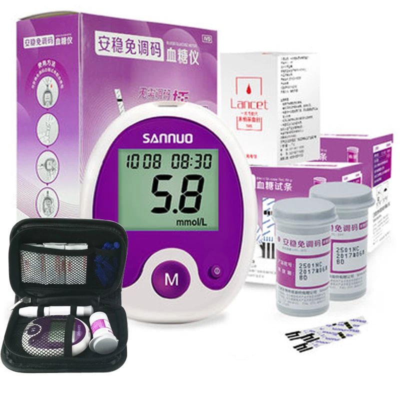 

Diabetic blood glucose meter blood sugar detection glycuresis monitor glucometer medidor de glucose with 50 strips & 50 needles
