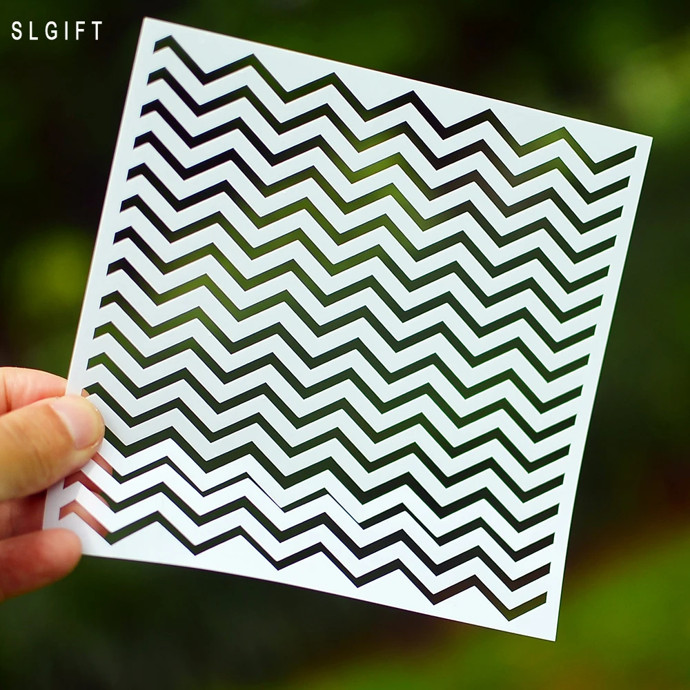 

Decorative Layering Chevron Zigzag Stencils for DIY Scrapbooking/photo album Decorative Embossing DIY Paper Cards Crafts