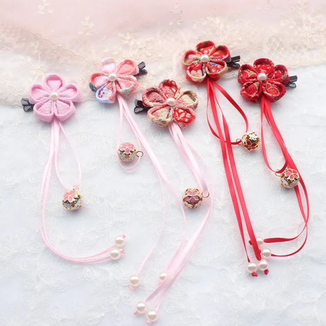 Handmade japanese style wind crepe kimono bathrobe cos accessories hair