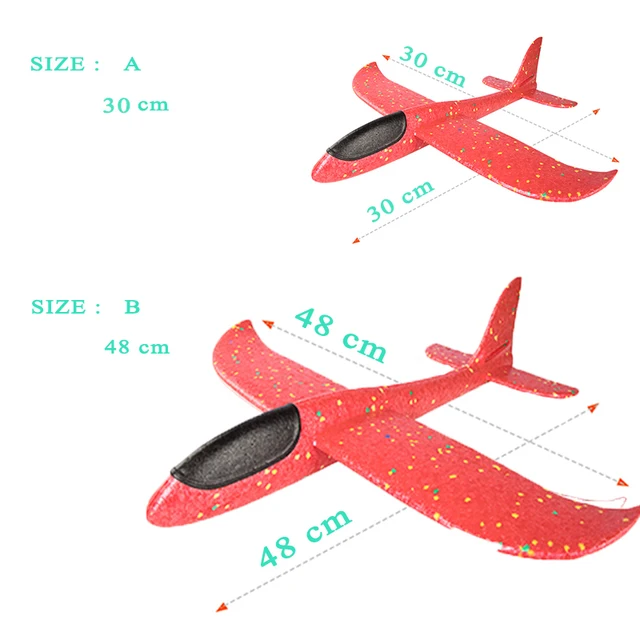 48cm Large EVA Foam Aircraft Toy Hand Throw Flight Glider Aircraft Airplane DIY Model Toy Throwing Roundabout Airplane Kid Gifts 6