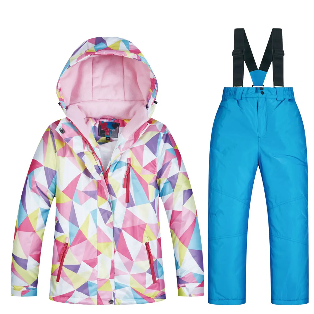 Высококачественная лыжная куртка, детский брендовый детский ветрозащитный водонепроницаемый Зимний комбинезон, зимняя Лыжная и Сноубордическая куртка для девочек