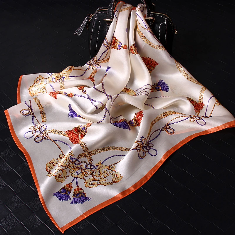 Квадратный шелковый платок 65*65 см шелк из Ханчжоу платок для женщин бандана с принтом натуральный шелк квадратный шейный платок