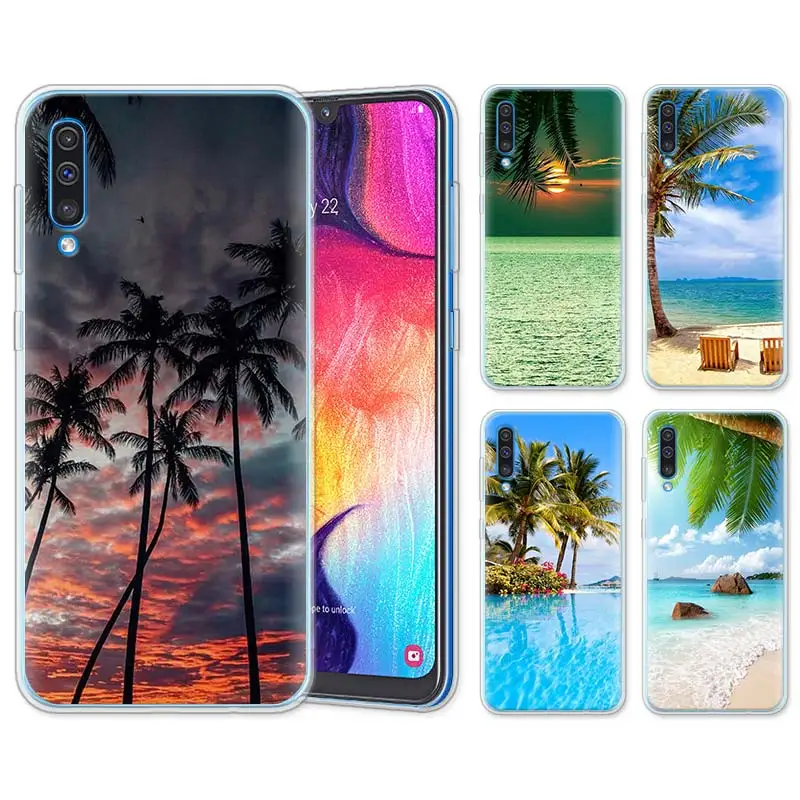 

Sea Beach spray palm trees Silicone Cases for Samsung Galaxy A10 A30 A40 A50 A70 A6 A7 A8+ A9 M30 M50 TPU Soft Phone Cases