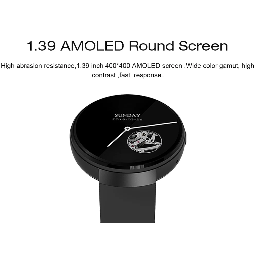  696 Z28 4G Smart Watch Android 7.0 1GB + 16GB GPS 2 Million Pixel Camera 1.39 Inch AMOLED Round Scr