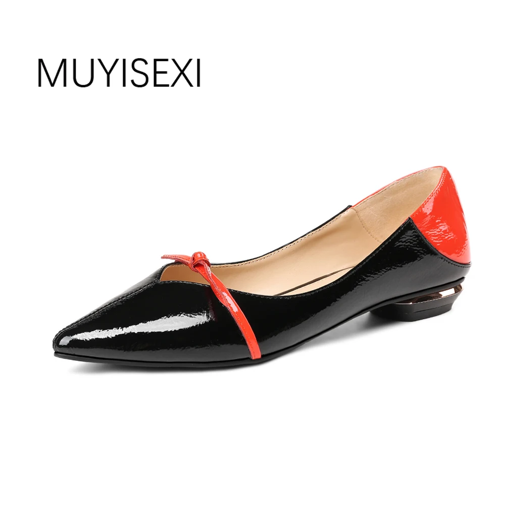 

Flat Shoes Women Pointed Toe Real Leather Flats Women's Carved black gray Shoes Handmade Casual Shoes MT01 MUYISEXI