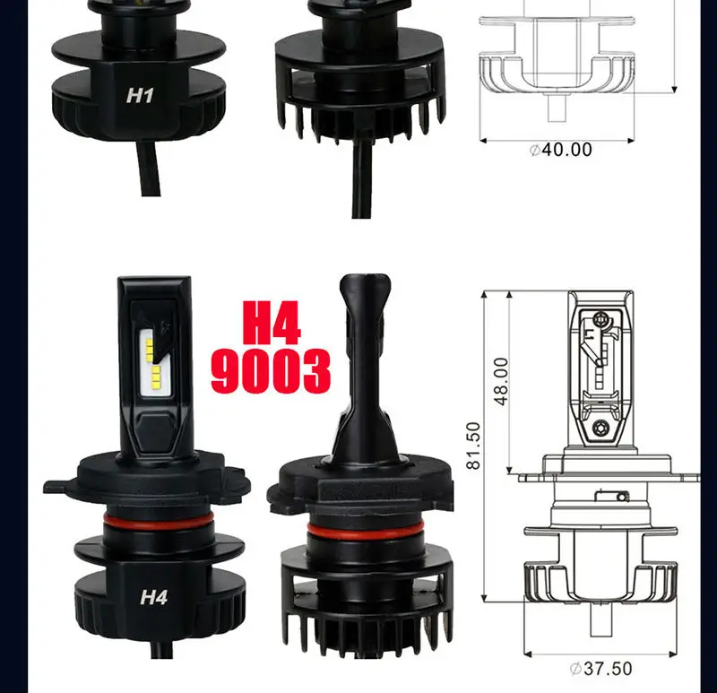 Super Bright DSS V7 H1 H4 9003 H7 H8 H9 H11 H16 9005 9003 HB3 HB2 Led Headlight Bulb Fog 6000K 12V 24v Automobile Headlamp Front Bulb Fanless upgrconversion kit upgrade kit light Source  (6)