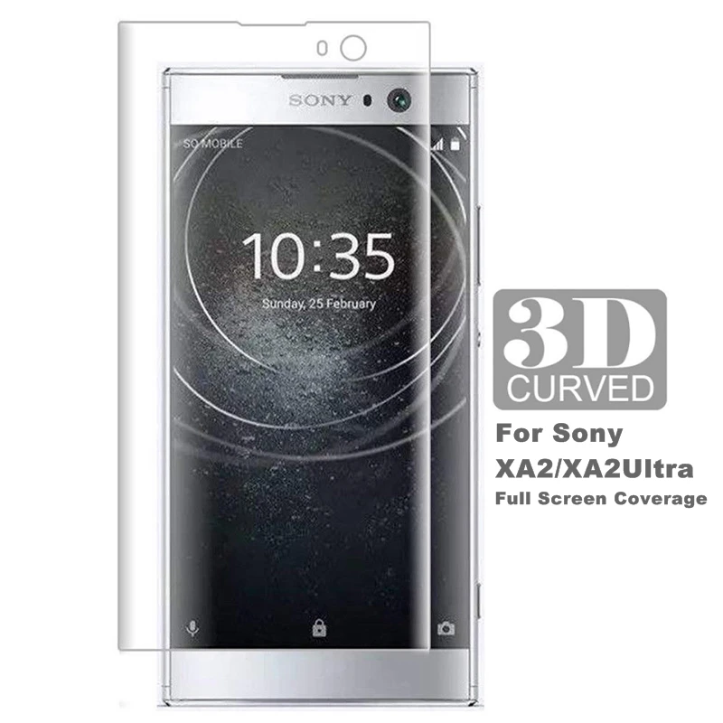 Tempered Glass 3D Curved Films Cover For Sony Xperia XA2 Full Screen Protector XA2 Ultra Glass H3113