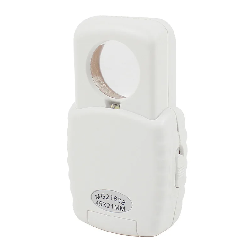 45x 21mm Mini Magnifiers With One Led White Automatic Popup Jewelry Loupe Reading Magnifying