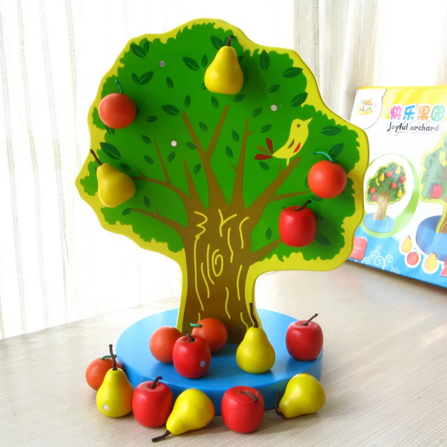 Wooden fruit child puzzle early learning toy fruits computing
