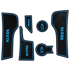 VESTA Car Door Groove Mat Interior Anti-Slip Cup Mats For LADA VEST 2015-2019