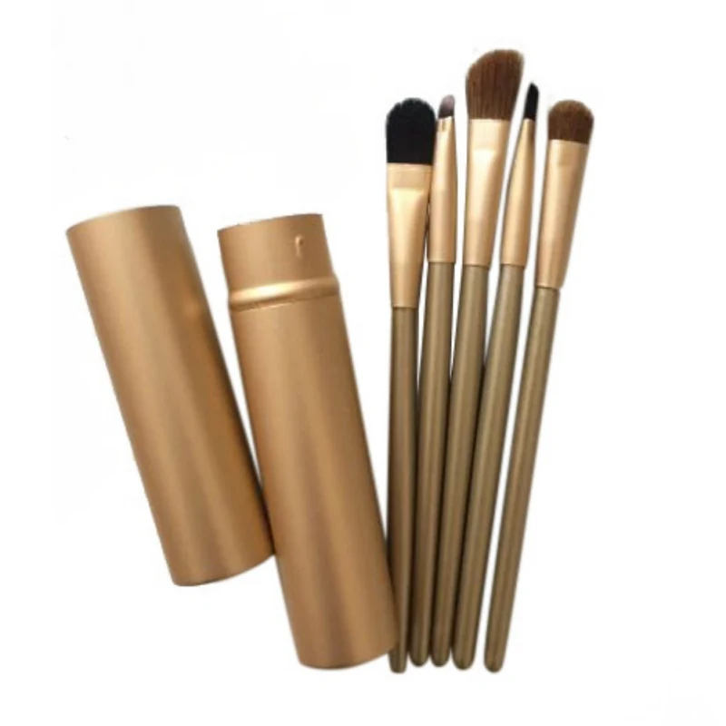 

5Pcs/Set Portable Aluminum Round Tube Pro Cosmetic Makeup Tools Brush Sets