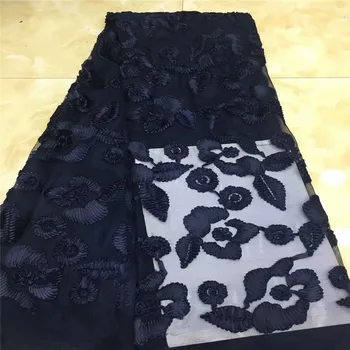 

Cassiel 2018 Latest Nigerian Laces Fabric High Quality Navyblue Lace Trim Flower African Lace Fabrics For Nigerian Party Dress