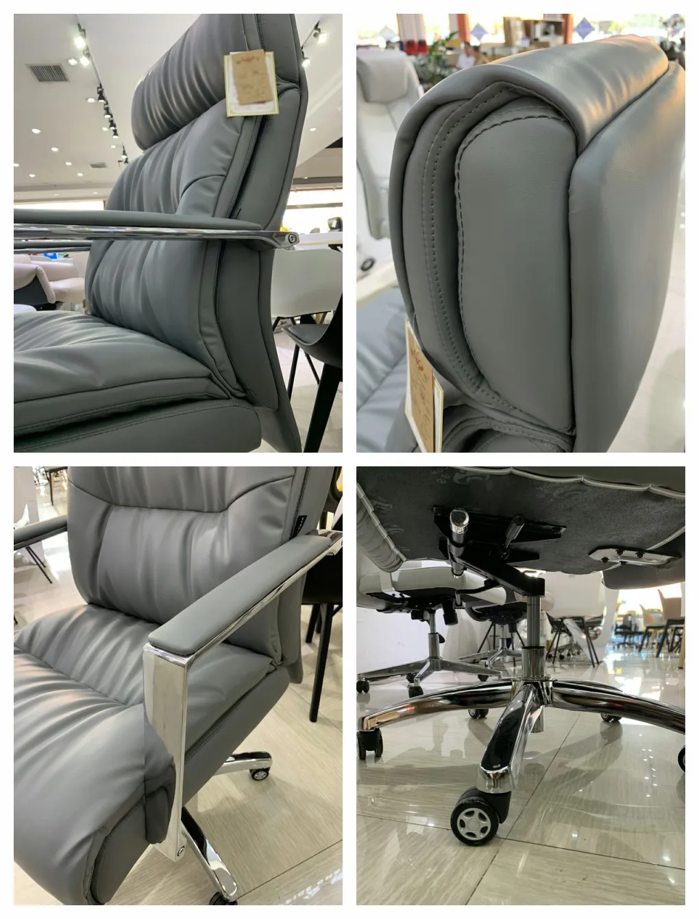 Новое алюминиевое офисное кресло, домашнее кресло, компьютерное кресло, кожаное кресло, маятниковое кресло с подъемной и поворотной