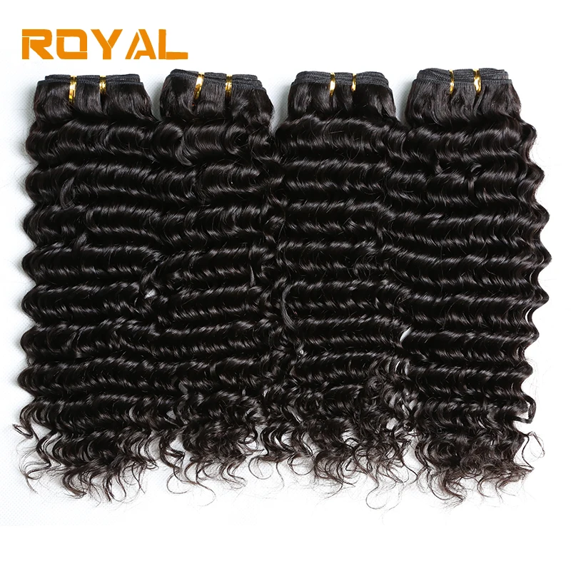 Глубокая волна Brazilian100 % человеческих волос Weave 4bundles волосы Бесплатная доставка натуральный Цвет Королевский не Волосы remy мягкие волосы 8A