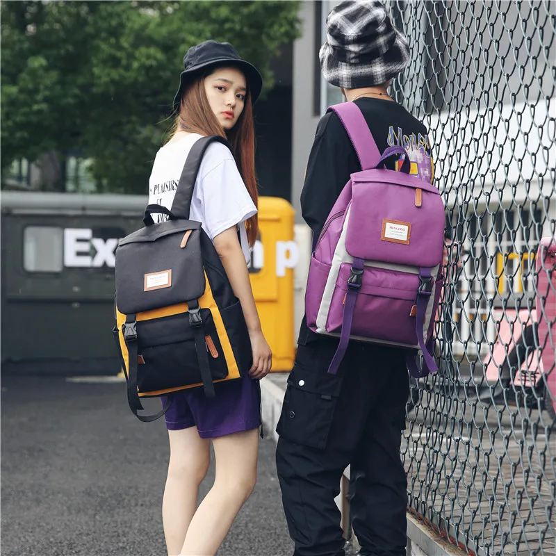 Menghuo Cover Backpack Women Leisure Travel Laptop Backpacks Men Business Mochila Waterproof Nylon Teenagers Student School Bags (68)