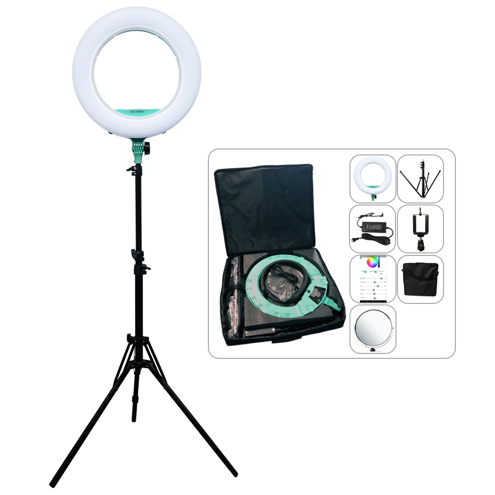 

Yidoblo AX-480DII Bluetooth APP Control Ring Lamp Camera Photo/Studio/Phone 18" 240 LED Ring Light LED Lamp Makeup Ring lamp