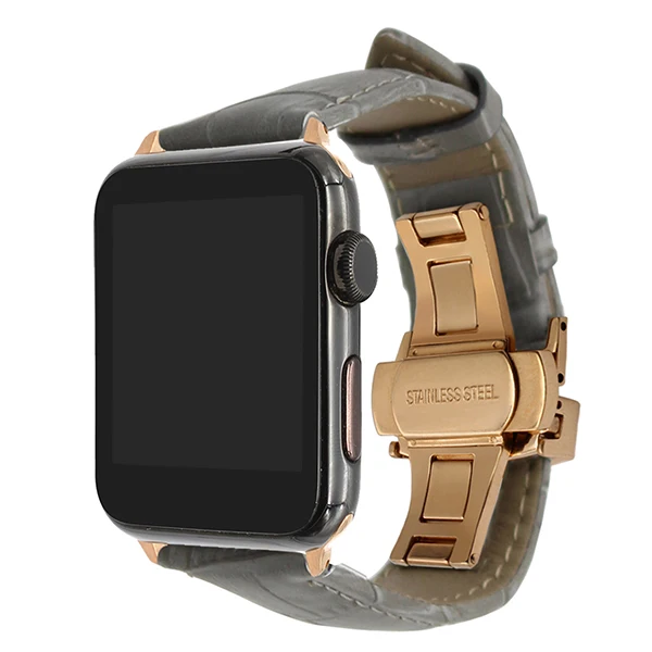 Ремешок из натуральной телячьей кожи для iWatch Apple Watch 38 мм 40 мм 42 мм 44 мм серия 5 4 3 2 1 ремешок для часов с бабочкой
