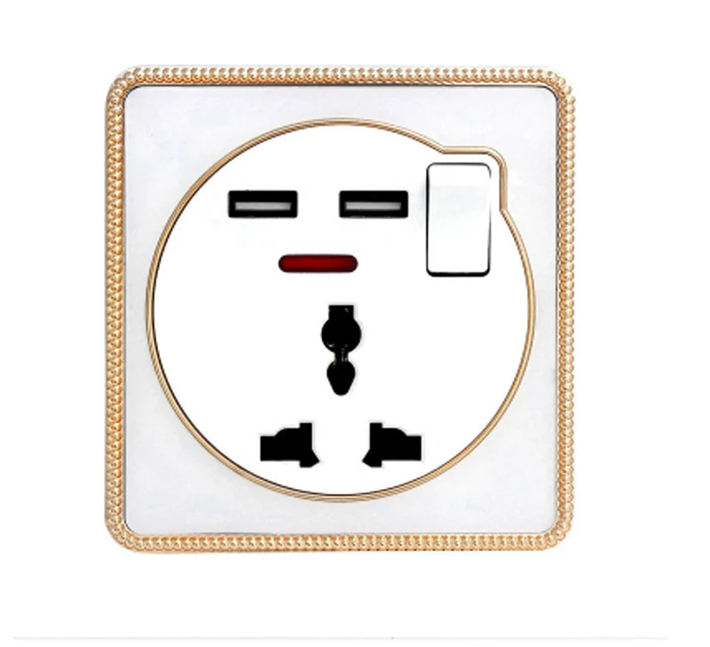 

2 USB wall socket Multi-function mobile phone charging switch socket panel