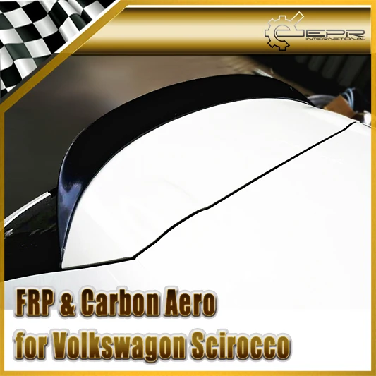 

Car Accessories For VW Scirocco R Carbon Fiber GV Style Spoiler Extension Glossy Fibre Rear Wing Racing Auto Roof Body Kit Trim