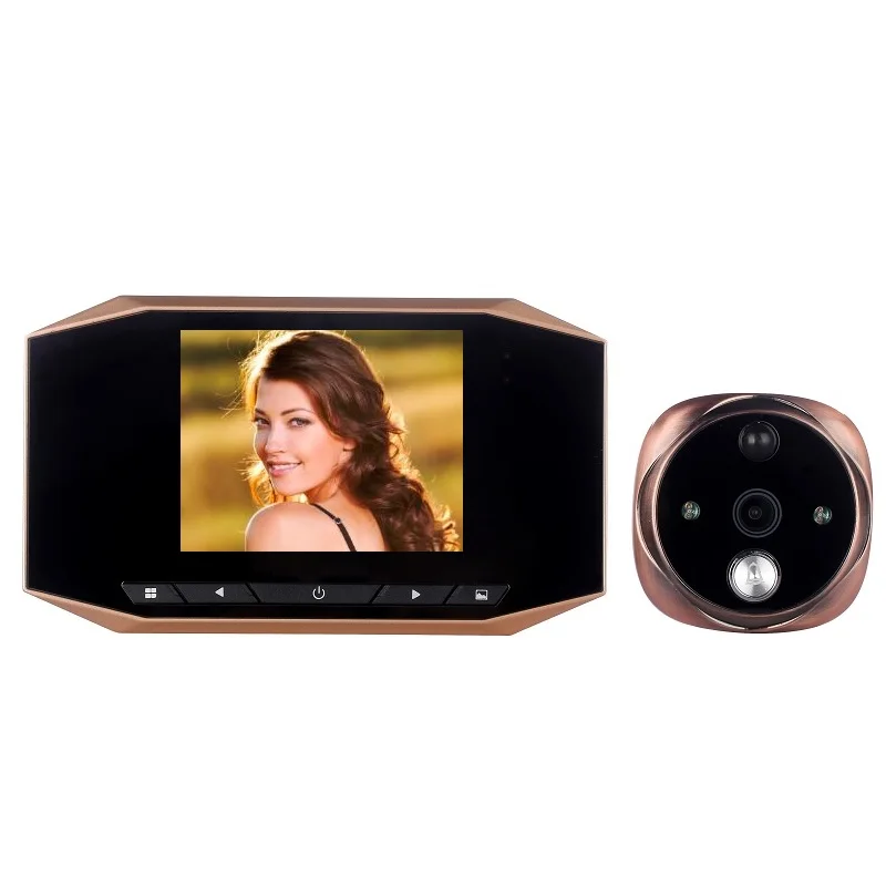 

Hot spioncino porta peephole 3.5 inch LCD PIR motion sensor 4X zoom IR Night vision Photos Take Video Record door spion camera