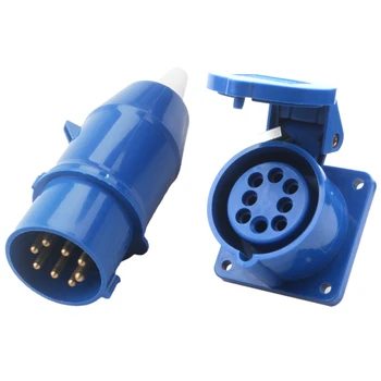 

1Pair 16A Waterproof industrial Electric Basket Plug Male/Female Waterproof Impact Resistant For Industrial Site Work Workshops