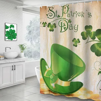 

Urijk Spring Decor Shower Curtain Waterproof Leaves And Hat Washable Fabric Bathroom Curtain 180X180CM