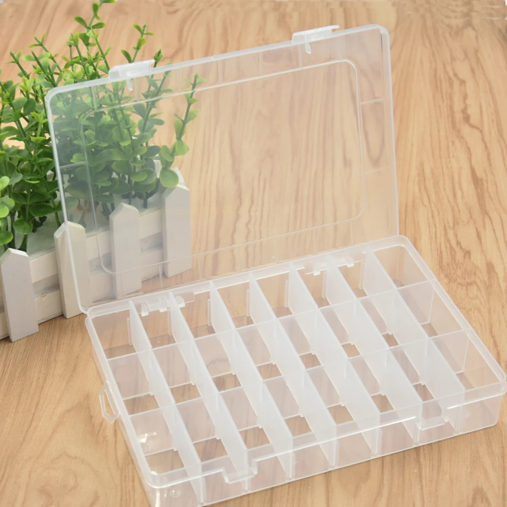 

24 Slots Electronic Storage Tool Box Case Organizer Metal Part Hand Repair Toolkit Jewelry Makeup Nail Art Fishing Case Holder