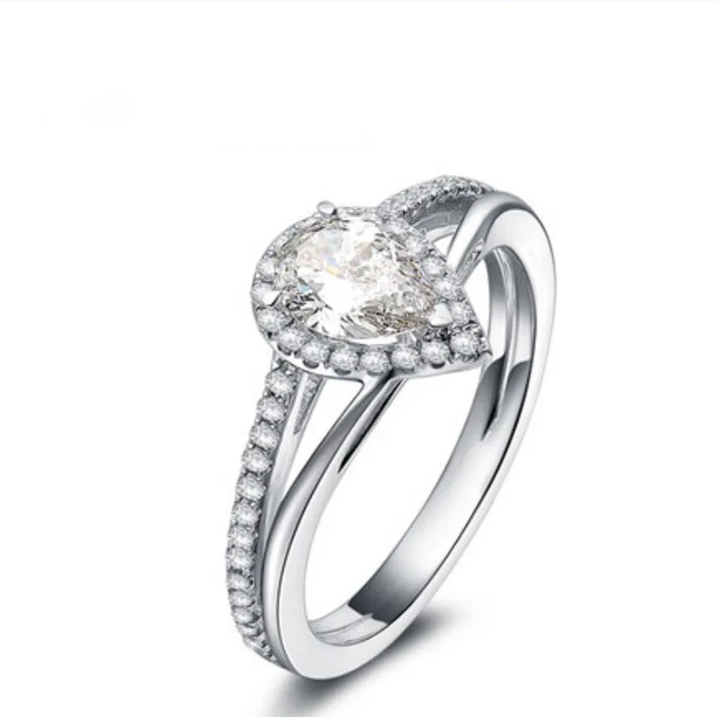 ANI 18K Белое Золото (AU750) свадебное кольцо роскошное 1 29 CT сертифицированное