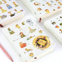 Дневник lounged pocket book мультяшный блокнот ежедневный Блокнот записная книжка кошка и кофе Япония Милая композиция книга