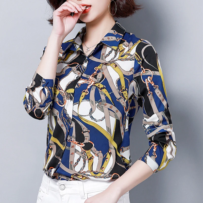 

Womens Tops and Blouses Silk Blouse Women Long Sleeve Shirts Korean Fashion Clothing Blusas Femininas Elegante Plus Size